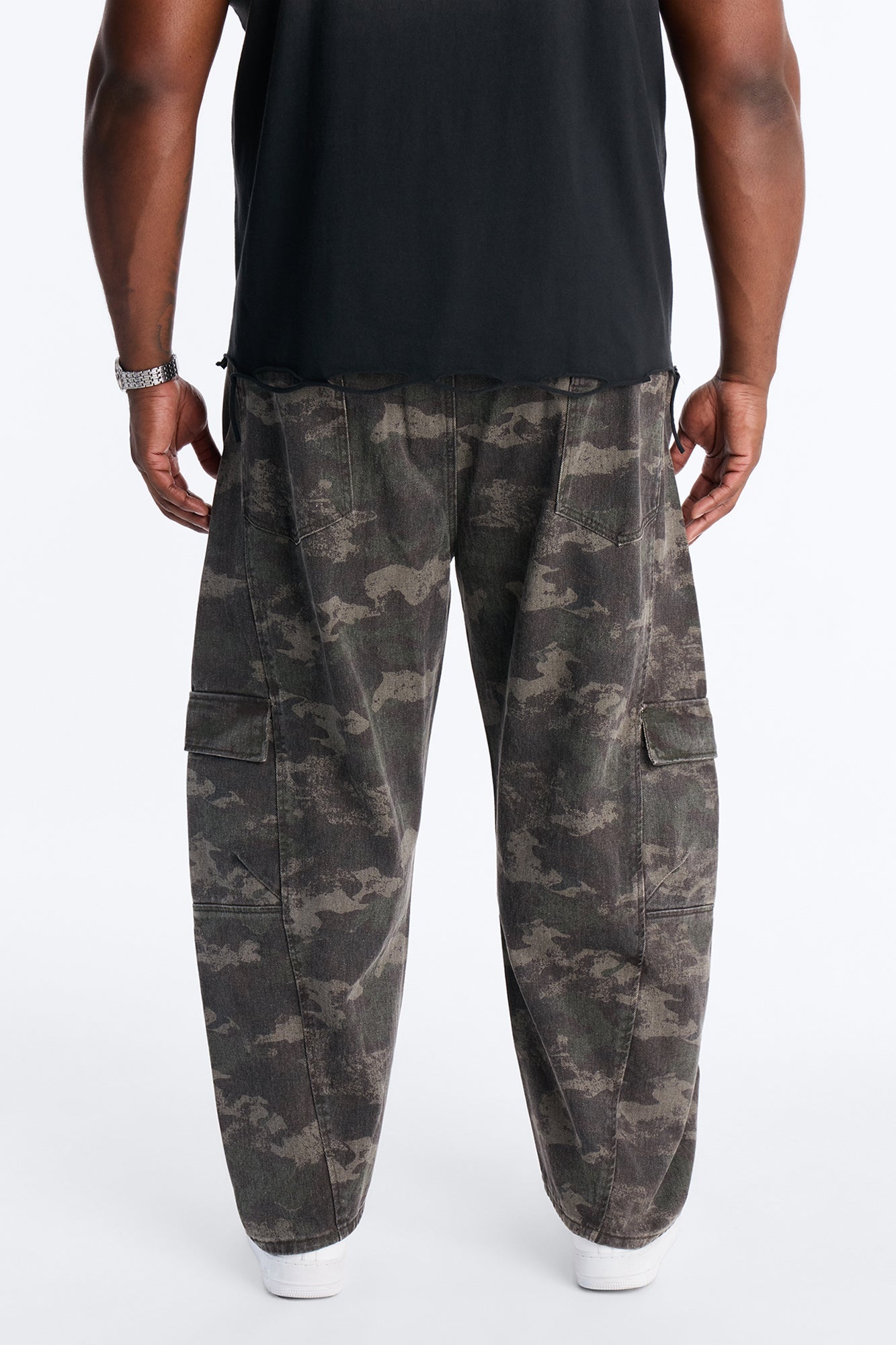 Combat Seams Barrel Jeans - Camouflage Fashion Nova
