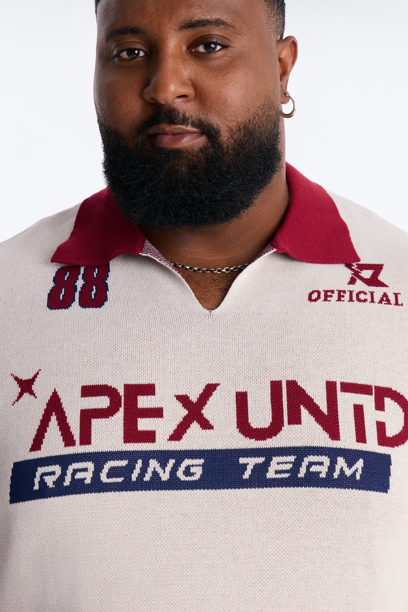 Apex United Johnny Collar Knit Top - Burgundy/combo Fashion Nova