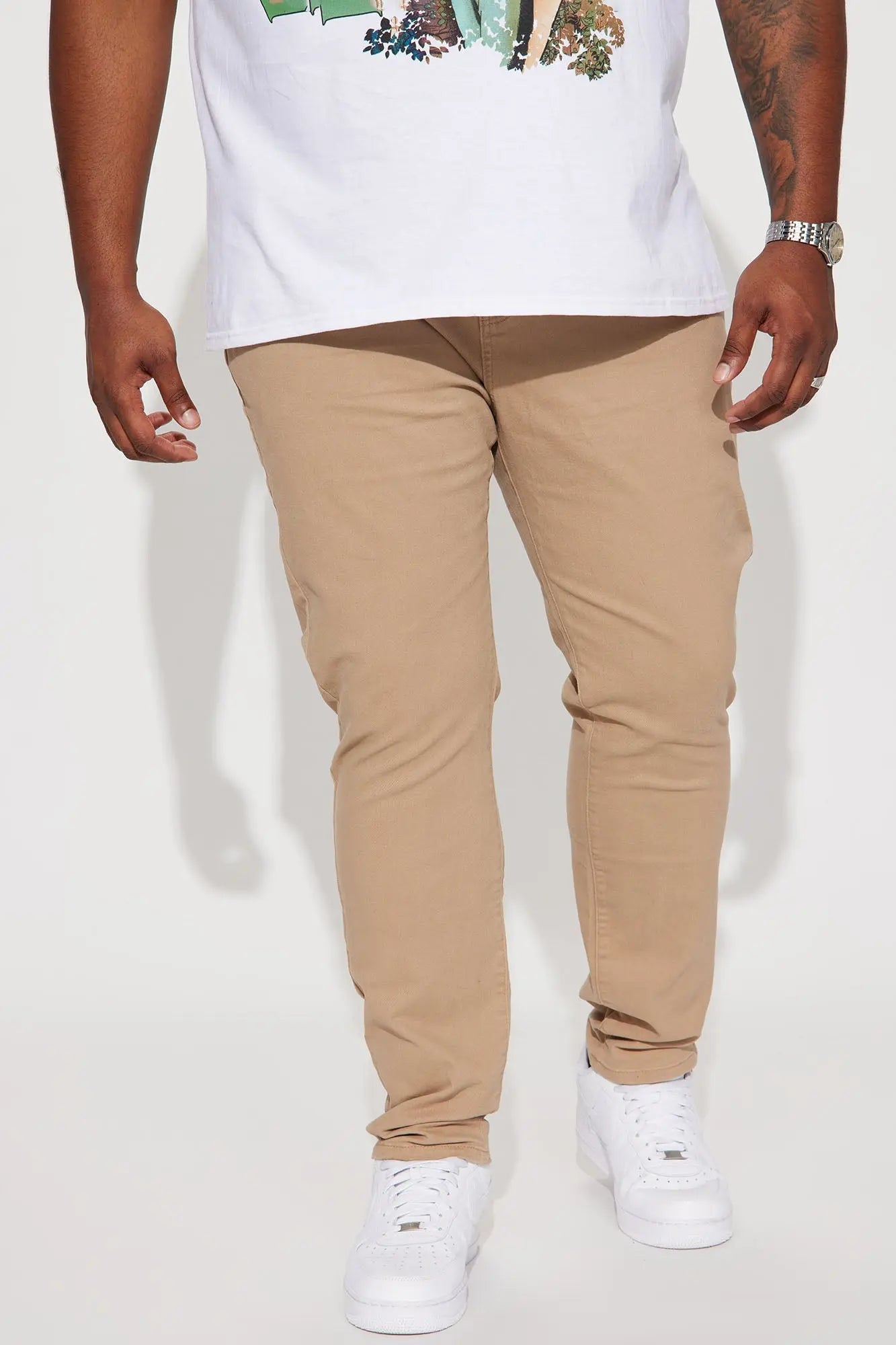 Mac Chino Skinny 5 Pocket Pants - Khaki Fashion Nova