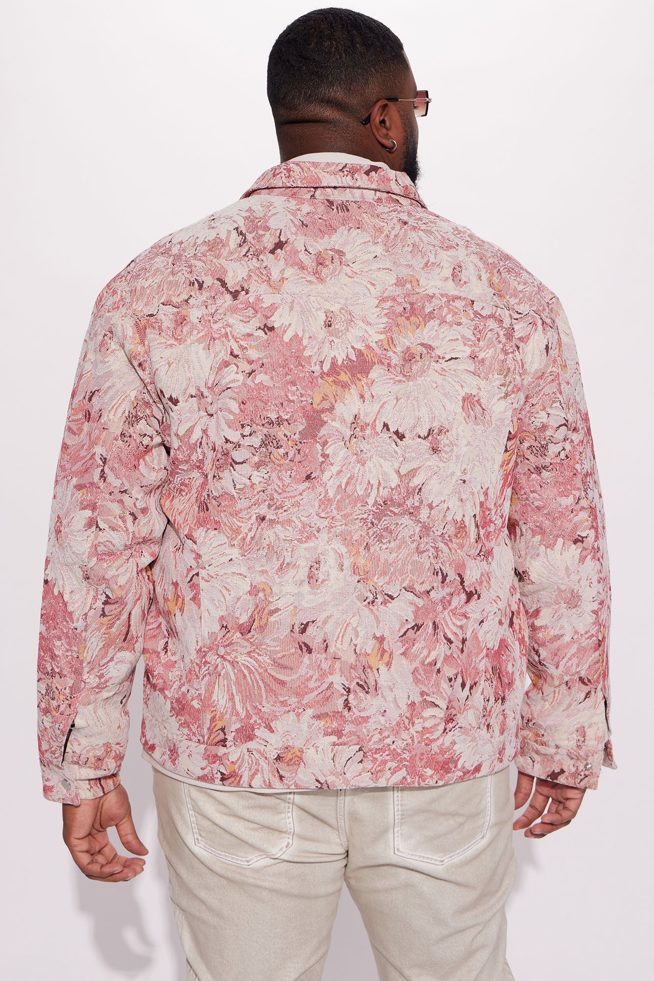 All You Need Is Tapestry Trucker Jacket - Pink/combo Fashion Nova