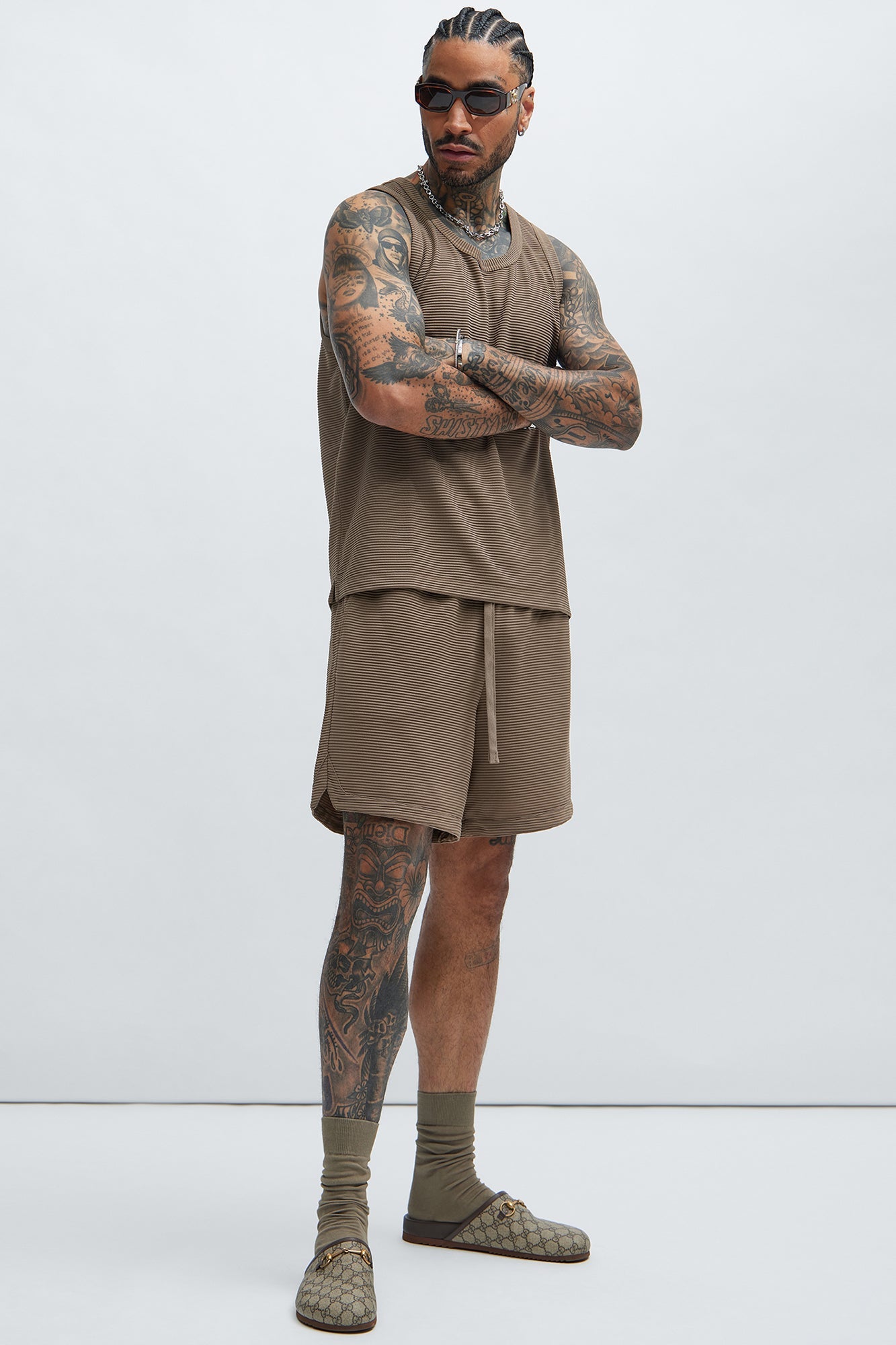 Zyler Textured Shorts - Taupe Fashion Nova