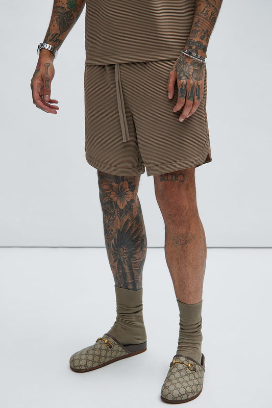Zyler Textured Shorts - Taupe Fashion Nova