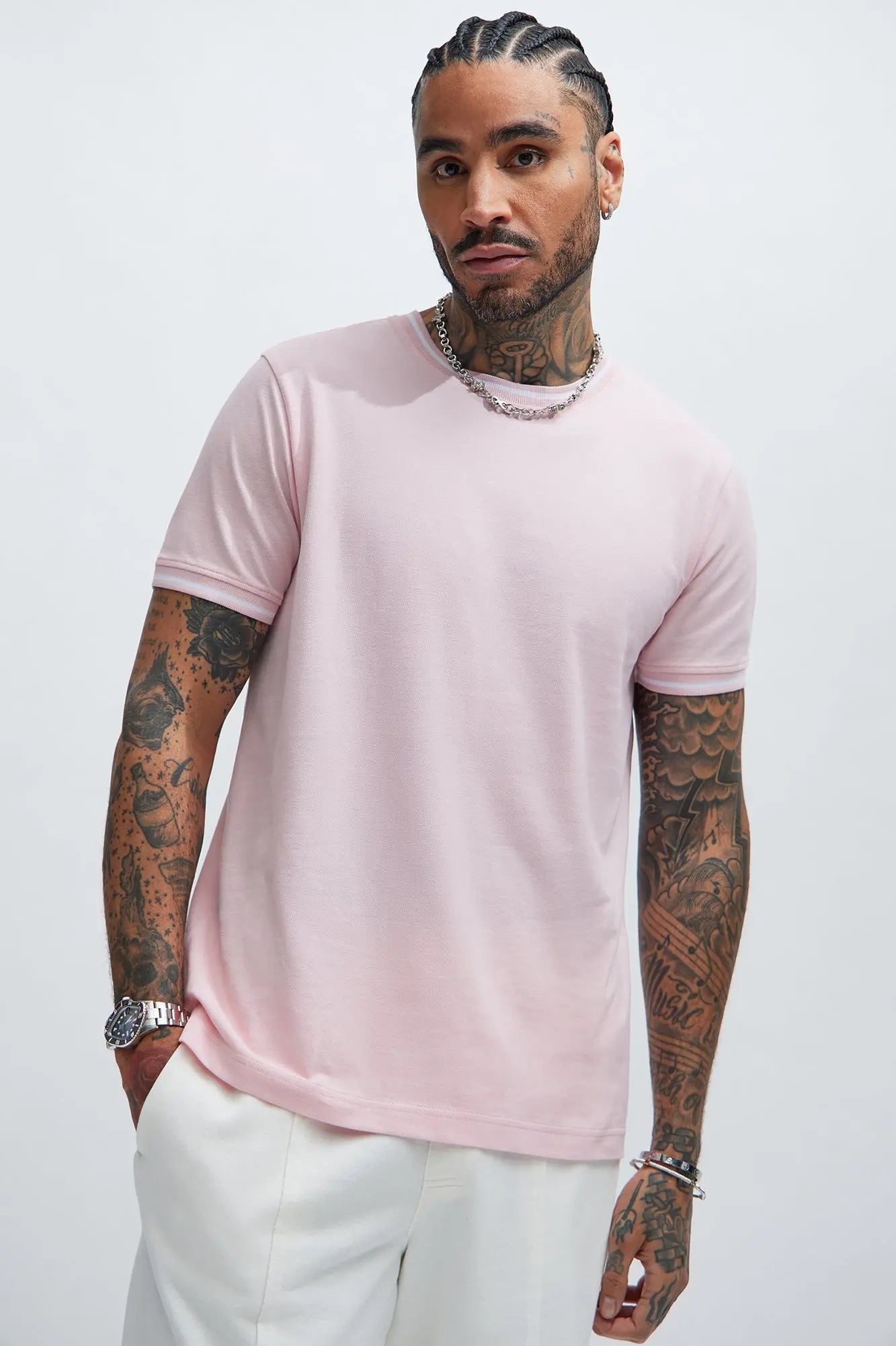 Jaxon Short Sleeve Tee - Pink Fashion Nova