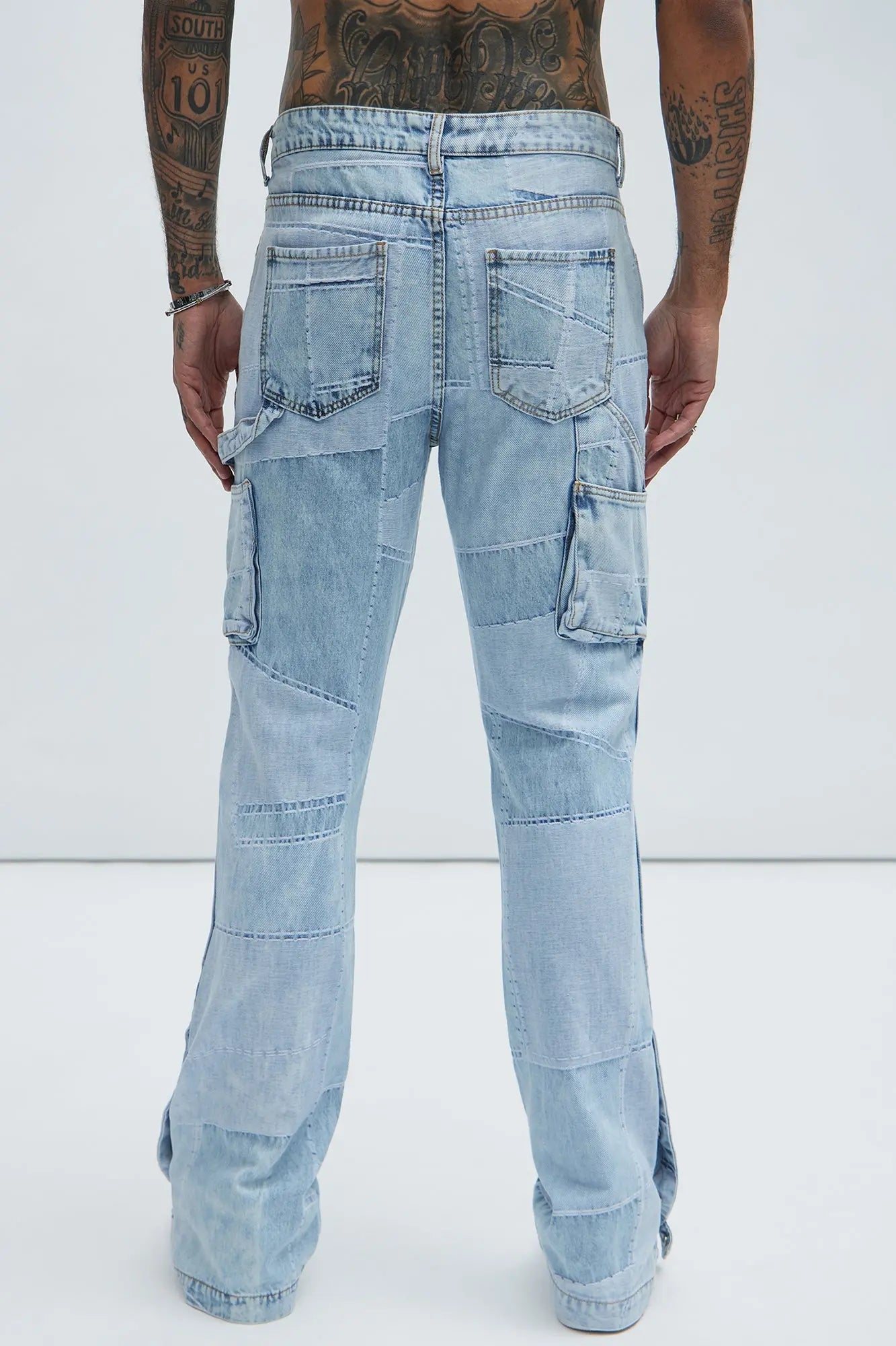 Verdugo Carpenter Flare Jeans - Light Blue Wash Fashion Nova