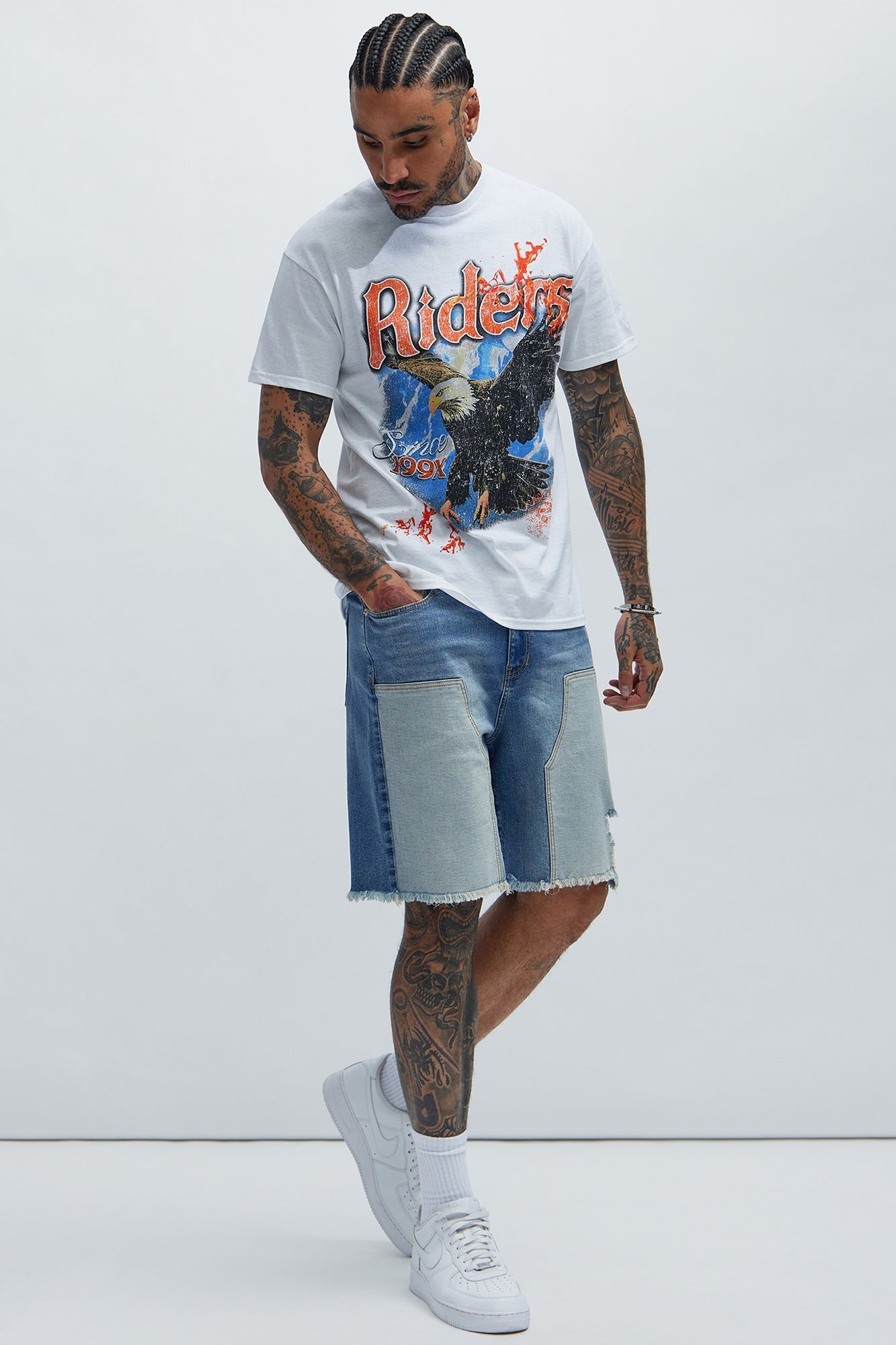 Braddy Carpenter Relaxed Shorts - Medium Wash Fashion Nova