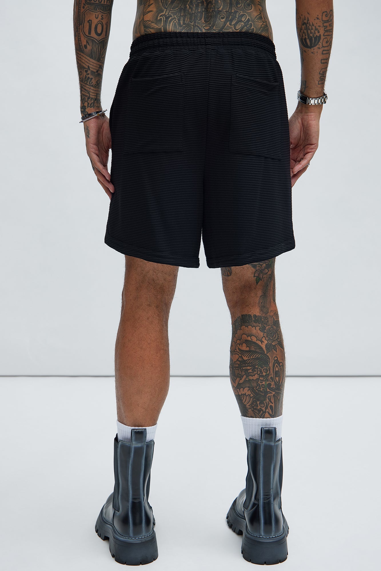 Zyler Textured Shorts - Black Fashion Nova