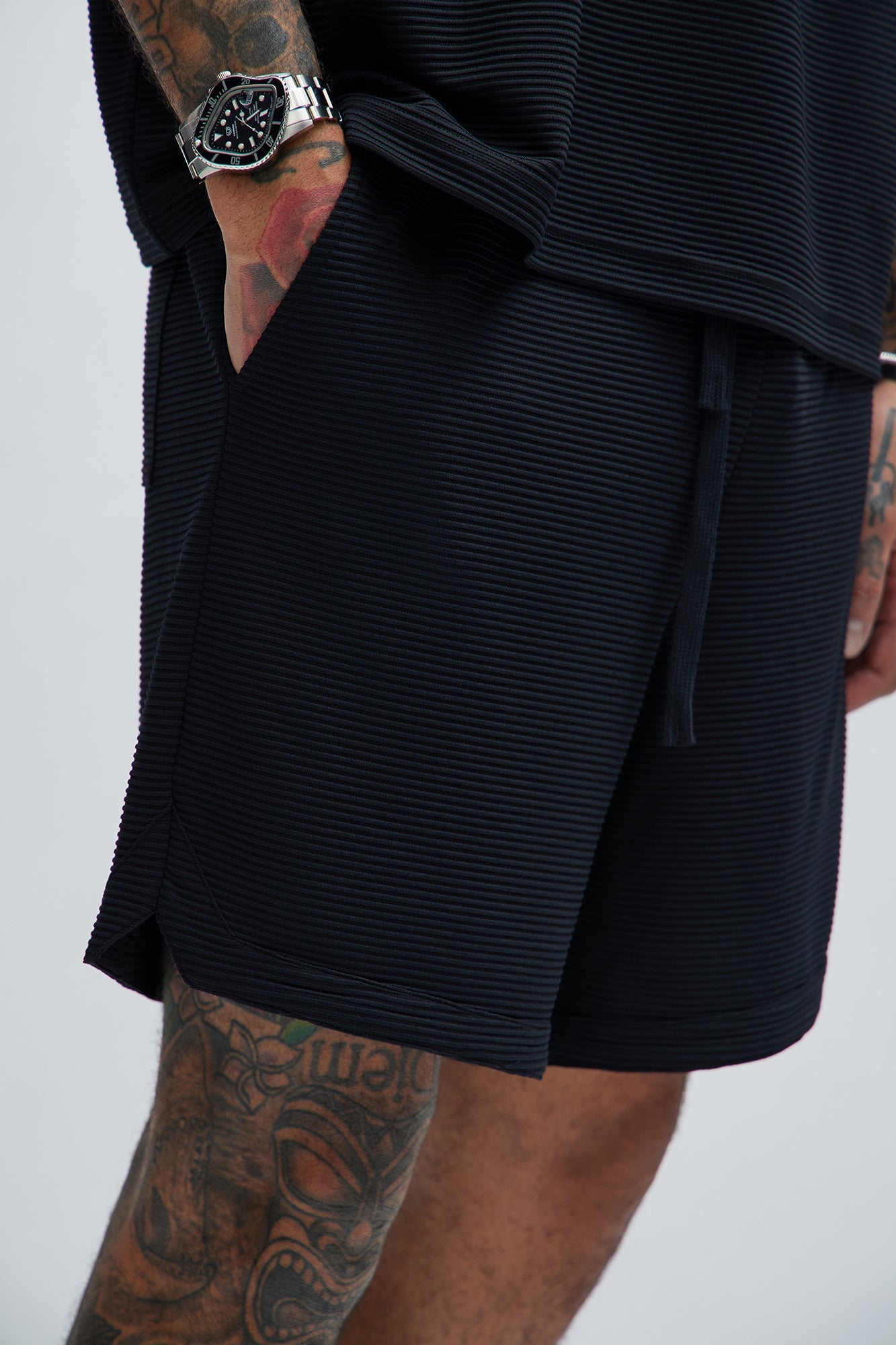 Zyler Textured Shorts - Black Fashion Nova