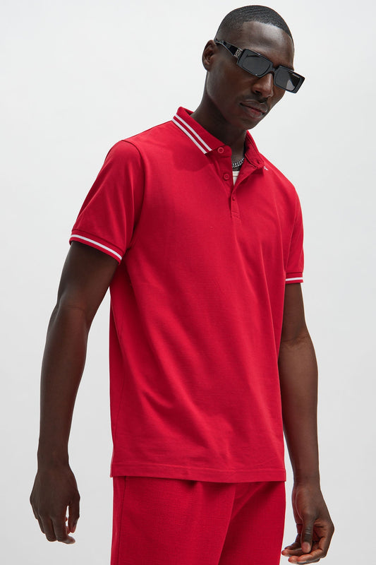 Wilson Short Sleeve Polo - Red Fashion Nova