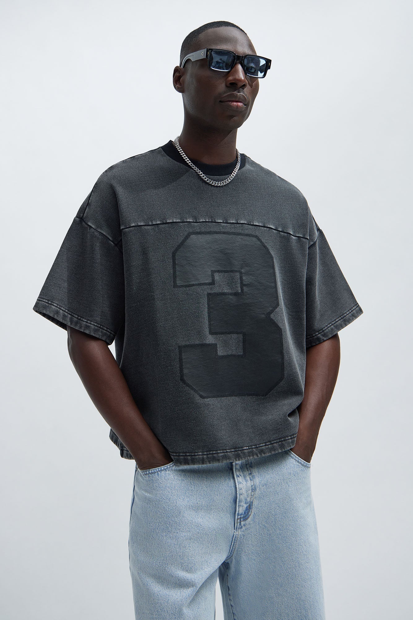 Kyle Oversized Tee - Black Wash Fashion Nova