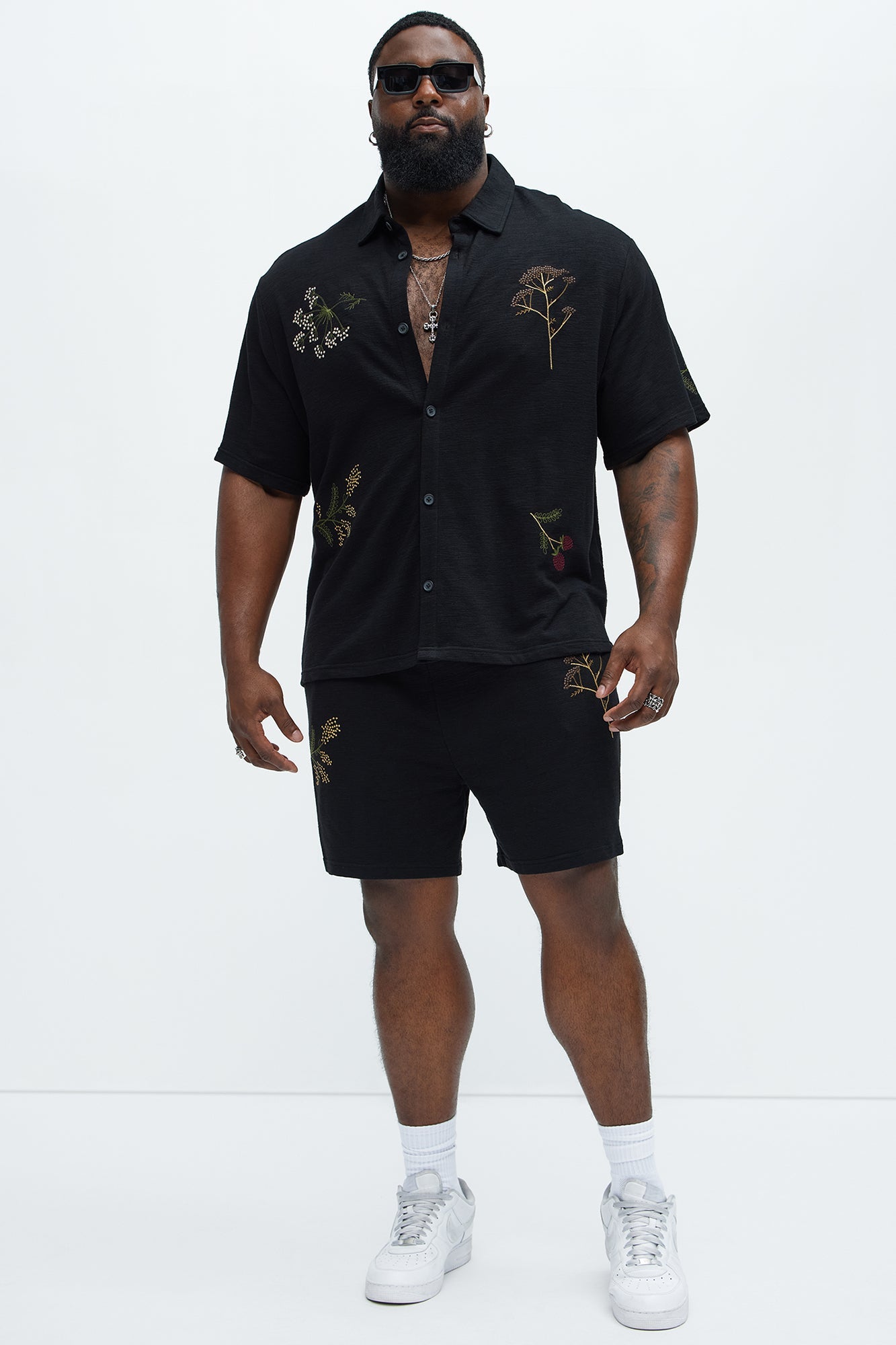 Berries And Bloom Embroidered Shirt - Black Fashion Nova