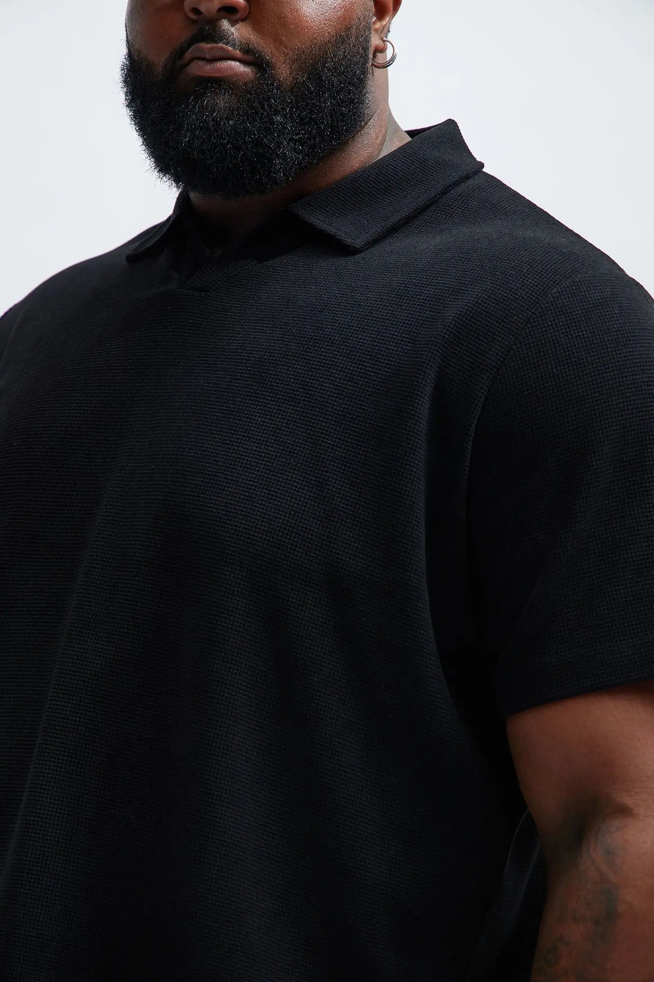 Cairo Textured Polo - Black Fashion Nova