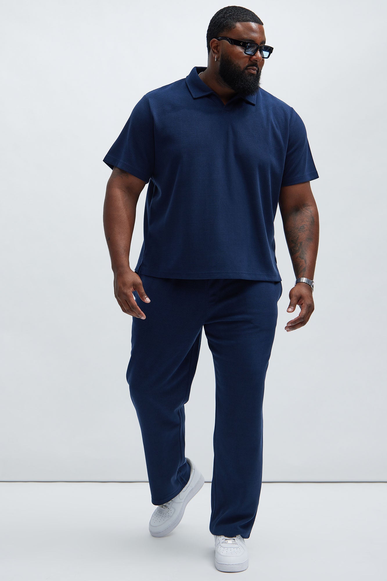 Cairo Textured Polo - Navy Fashion Nova