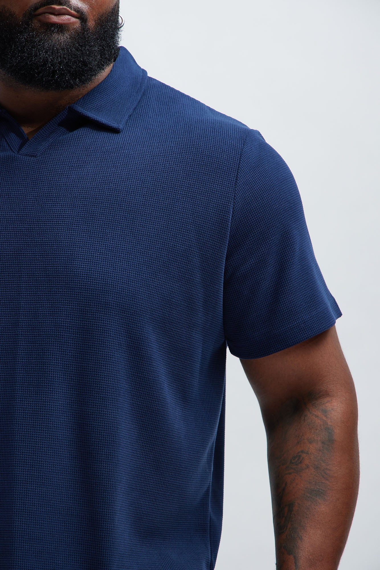 Cairo Textured Polo - Navy Fashion Nova