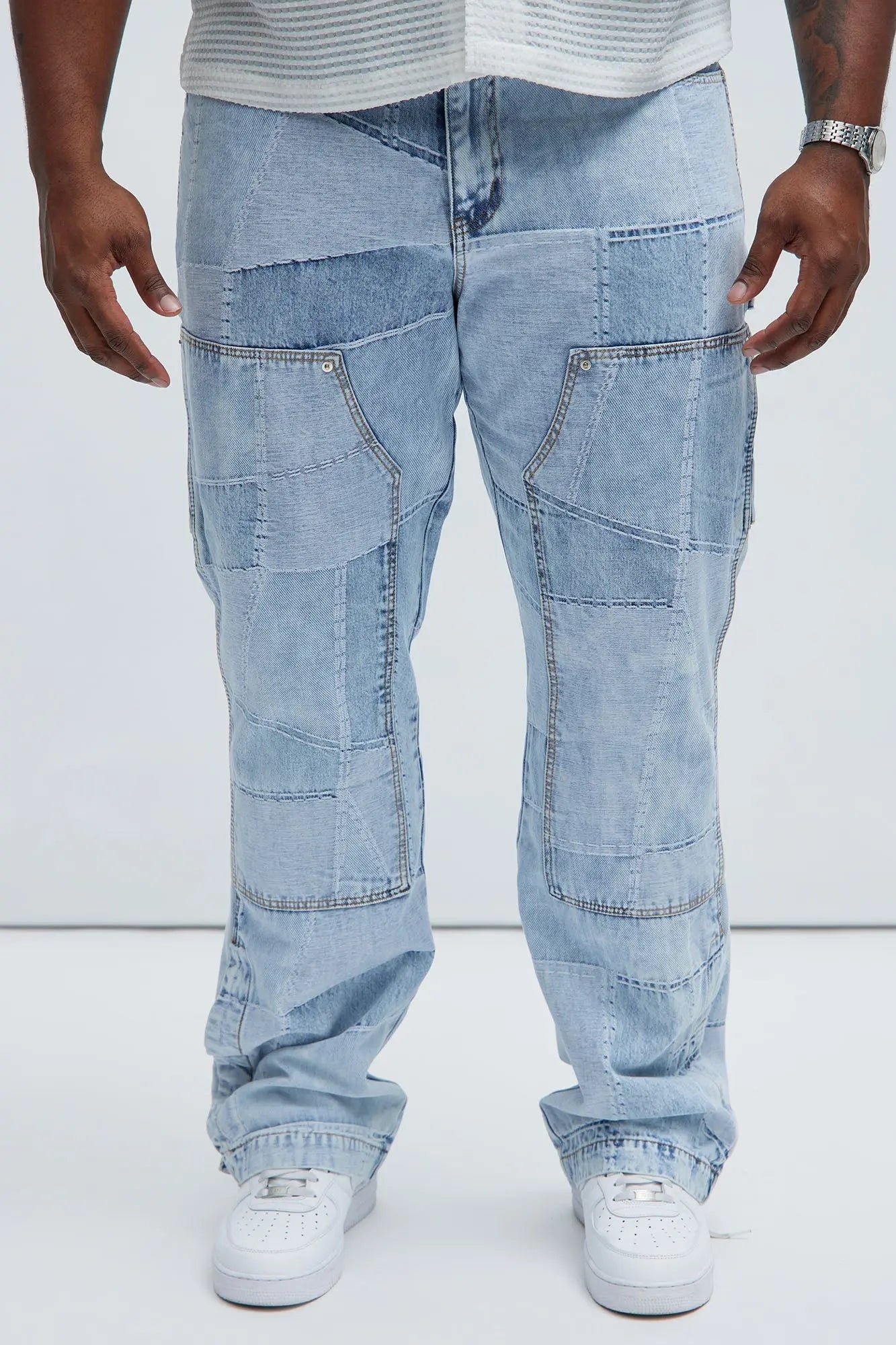 Verdugo Carpenter Flare Jeans - Light Blue Wash Fashion Nova