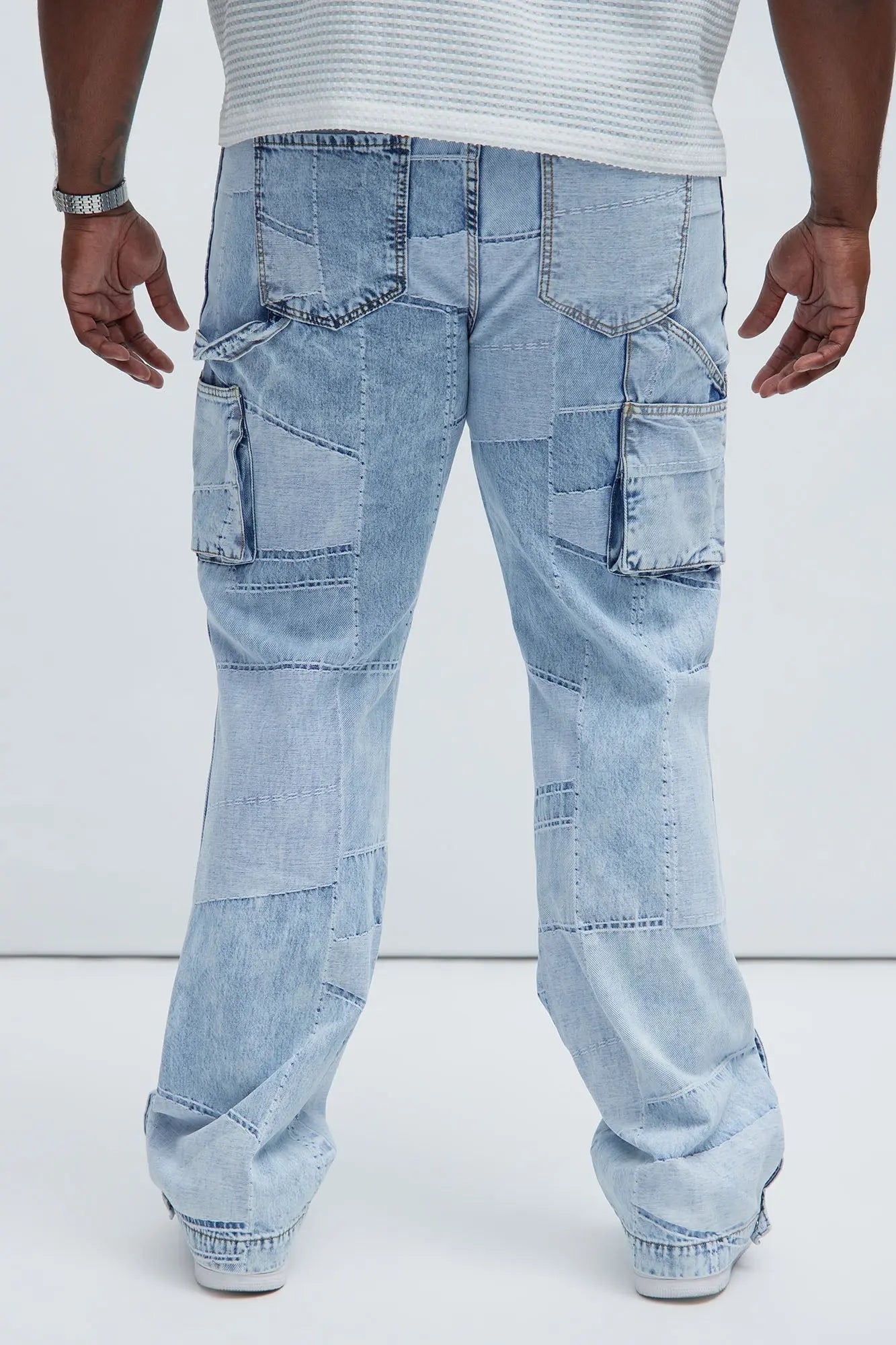 Verdugo Carpenter Flare Jeans - Light Blue Wash Fashion Nova