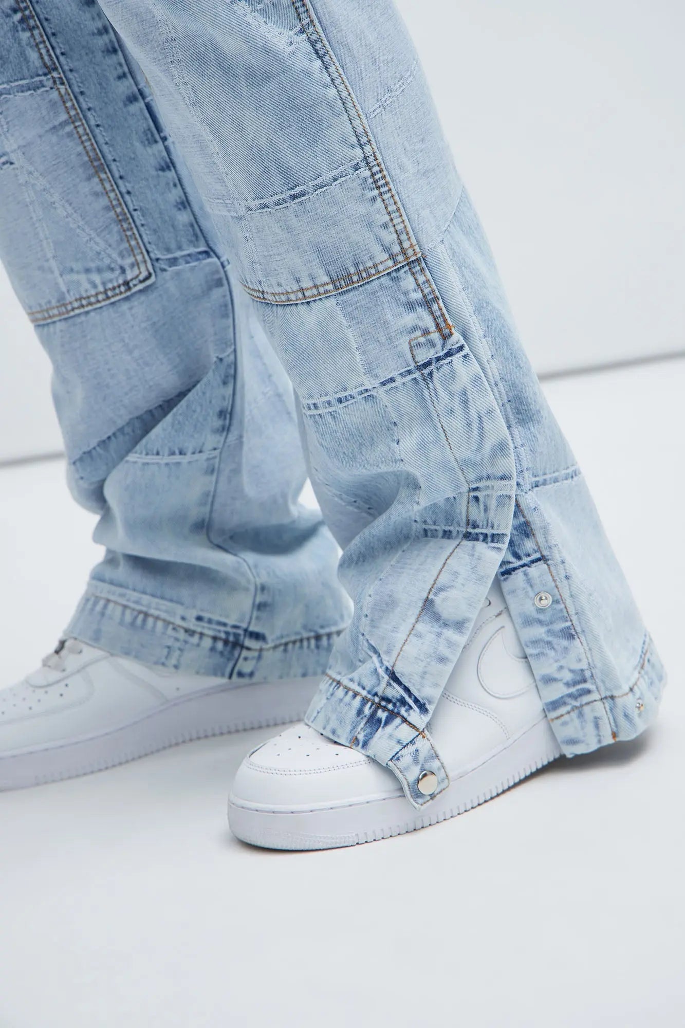 Verdugo Carpenter Flare Jeans - Light Blue Wash Fashion Nova