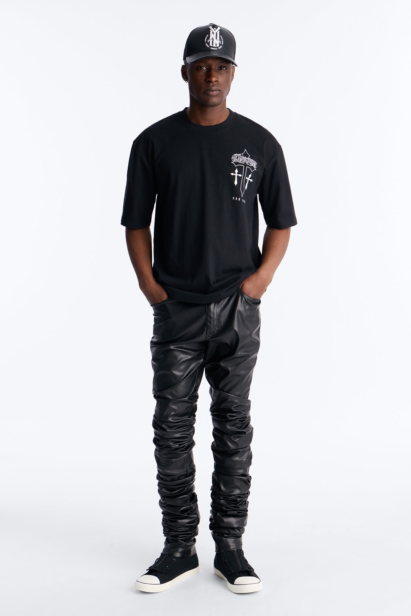 Skinny Ultra Stacked Faux Leather Pant - Black Fashion Nova