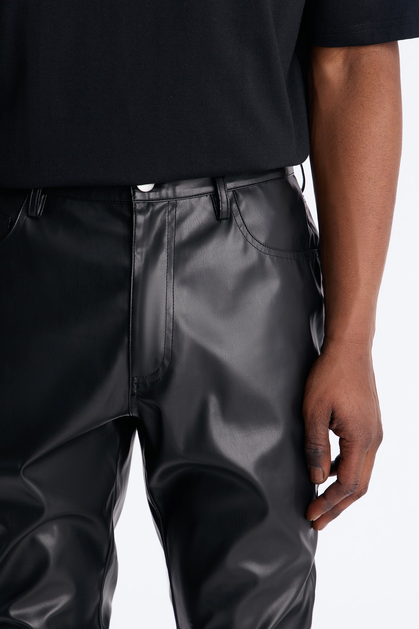 Skinny Ultra Stacked Faux Leather Pant - Black Fashion Nova