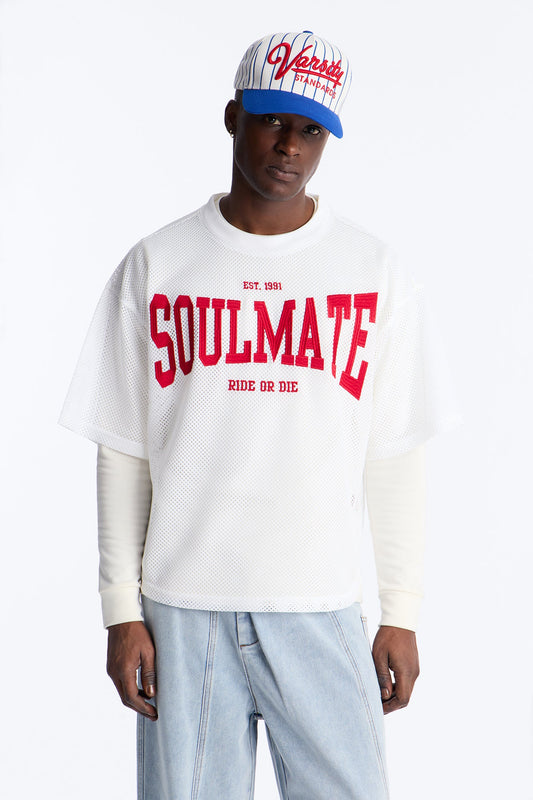 Soulmate Open Hole Mesh Top - White Fashion Nova