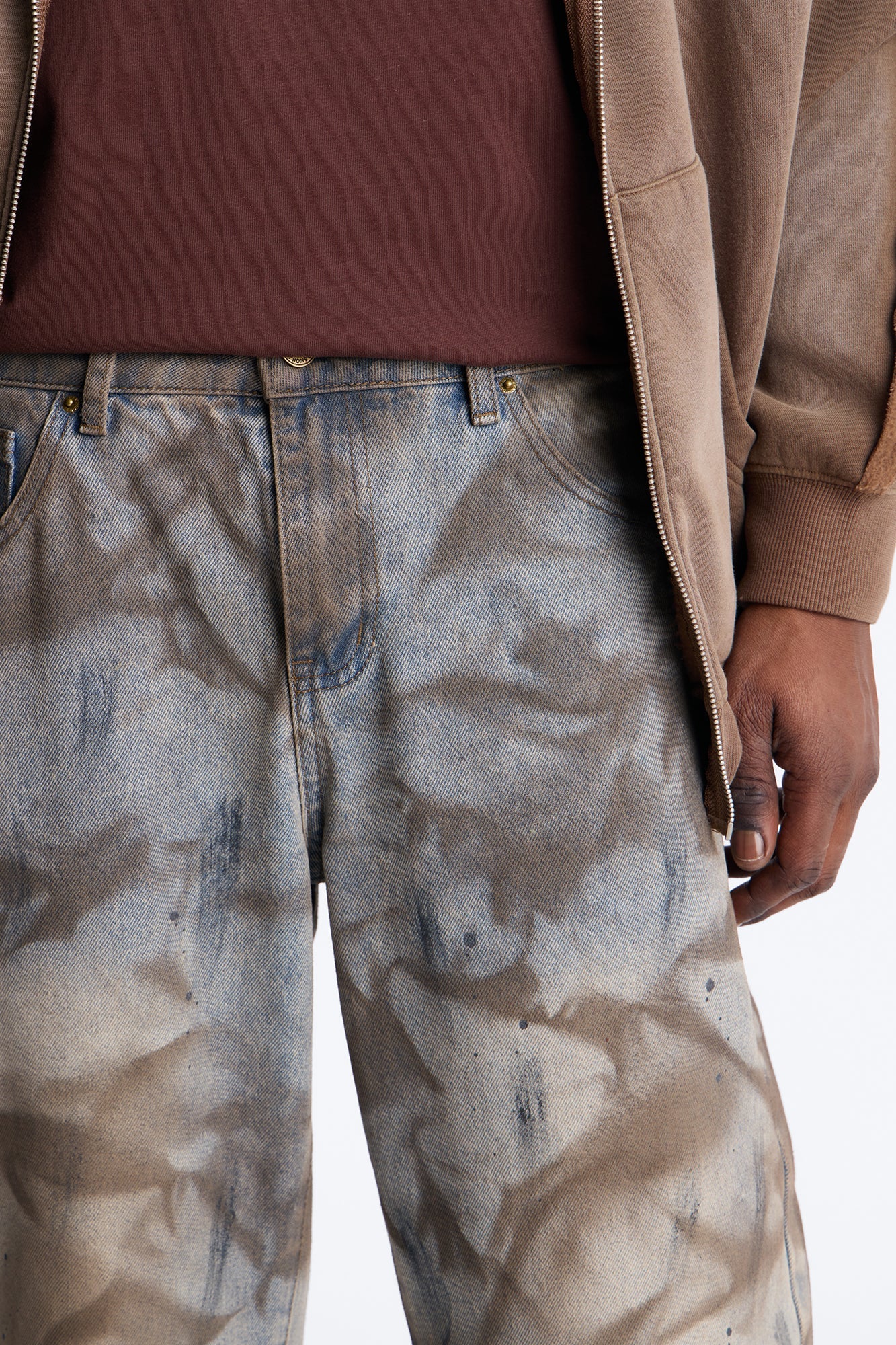 Barrel Canal St Stained Jean - Medium Wash Fashion Nova