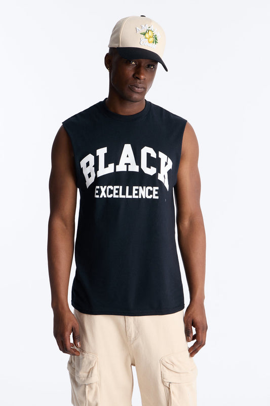 Black Excellence Muscle Tee - Black Fashion Nova