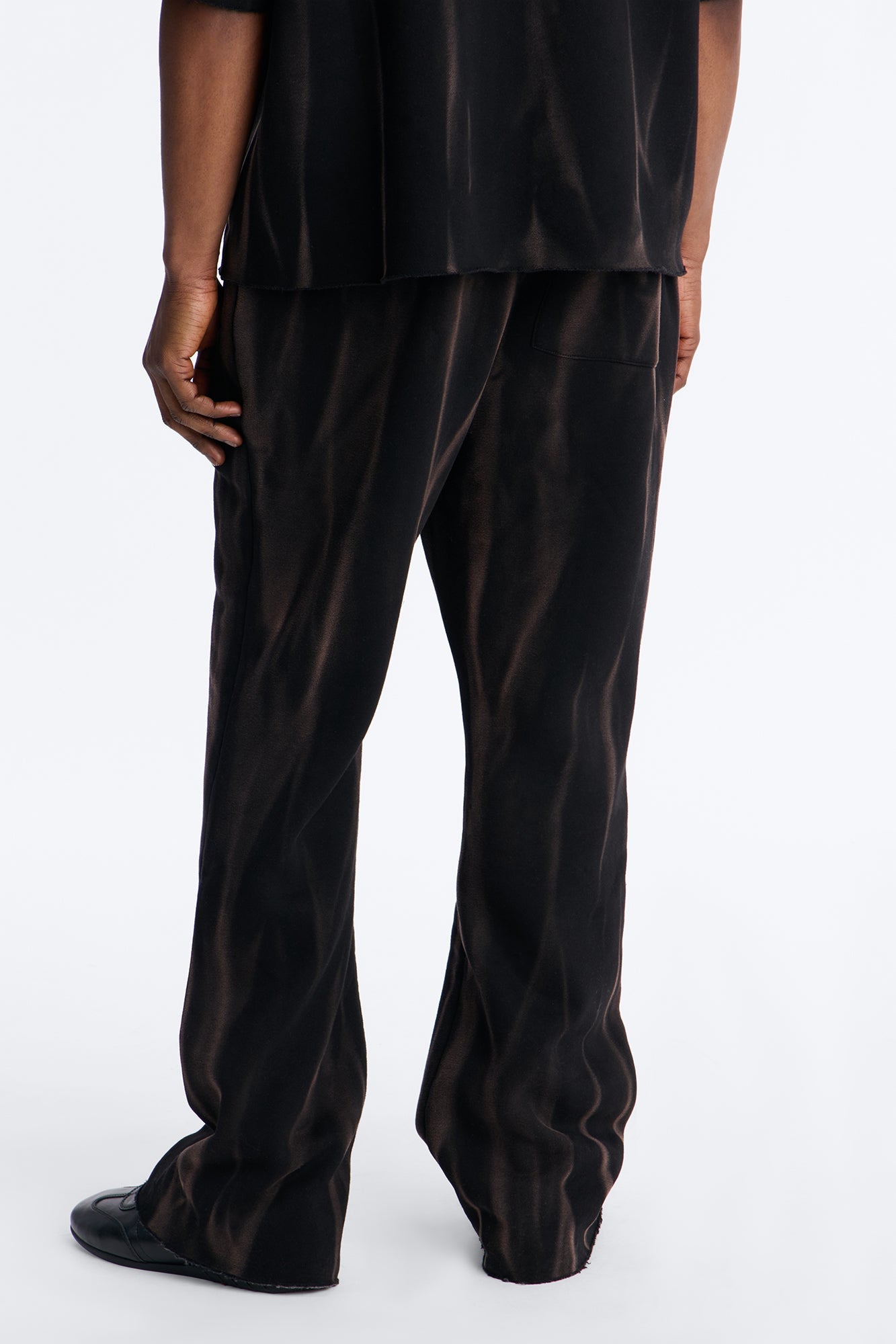 Slim Flare Bleach Washed Sweatpants - Black Fashion Nova