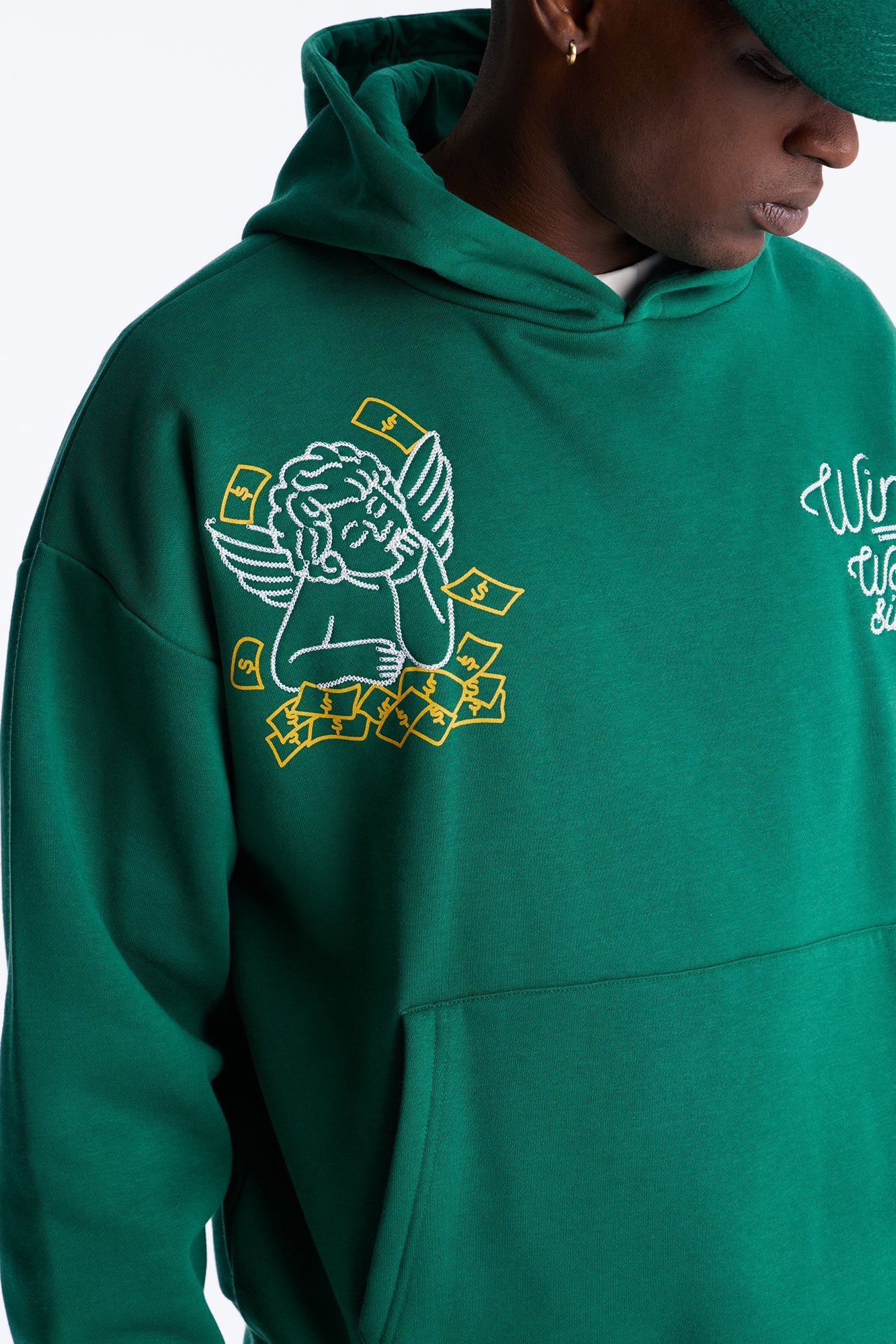 Paper Chaser Chain Stitch Oversized Hoodie - Green Fashion Nova