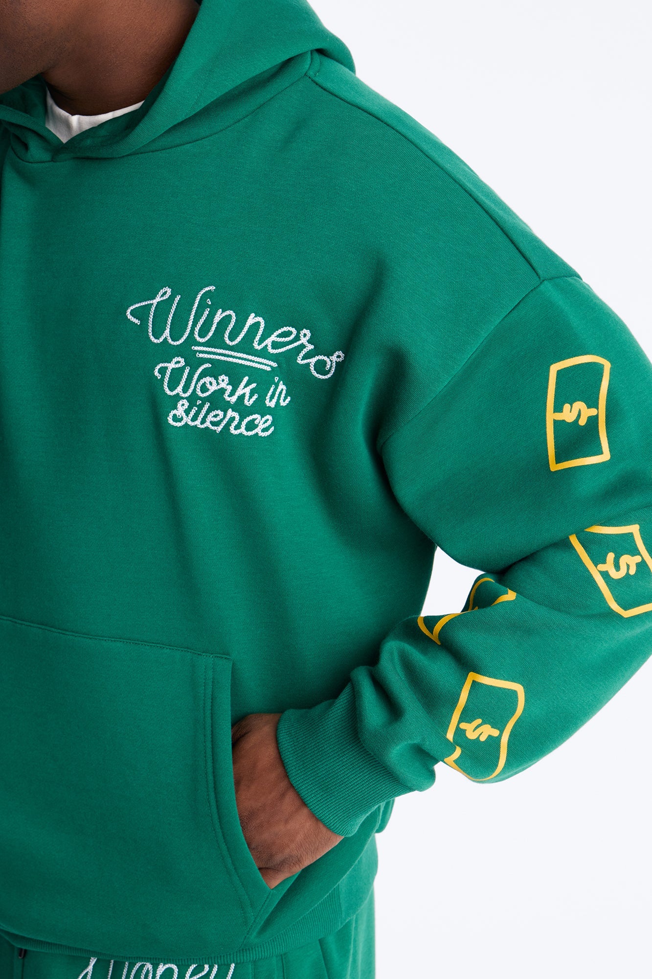 Paper Chaser Chain Stitch Oversized Hoodie - Green Fashion Nova