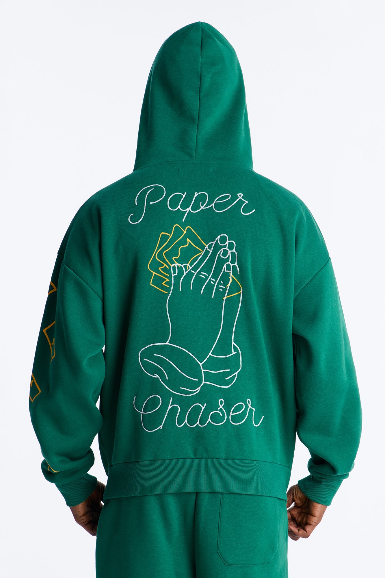 Paper Chaser Chain Stitch Oversized Hoodie - Green Fashion Nova