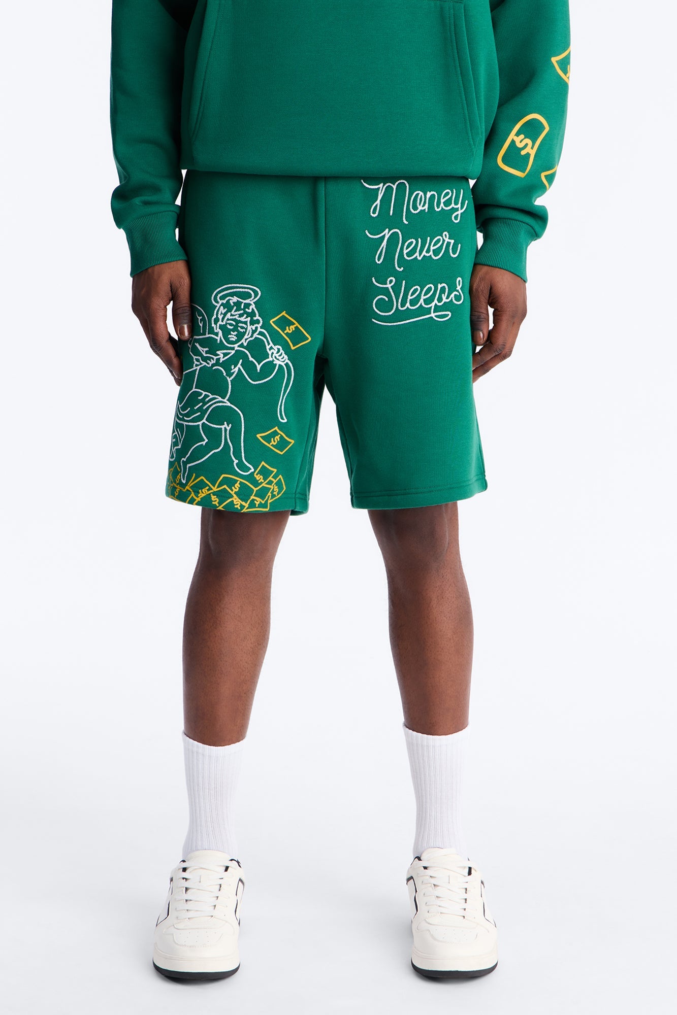 Paper Chasers Chain Stitch Sweatshorts - Green Fashion Nova