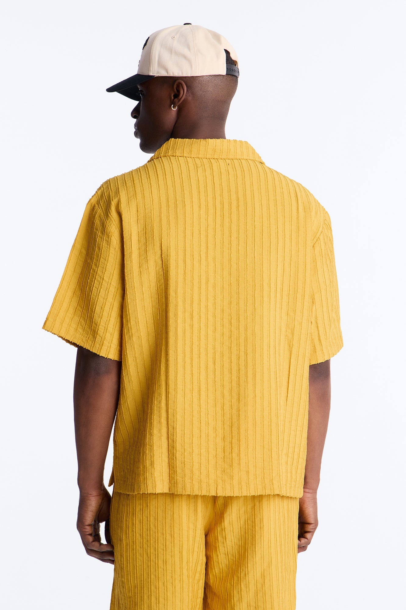 Relaxed Aegean Pleat Cuban Collar Button Up - Mustard Fashion Nova