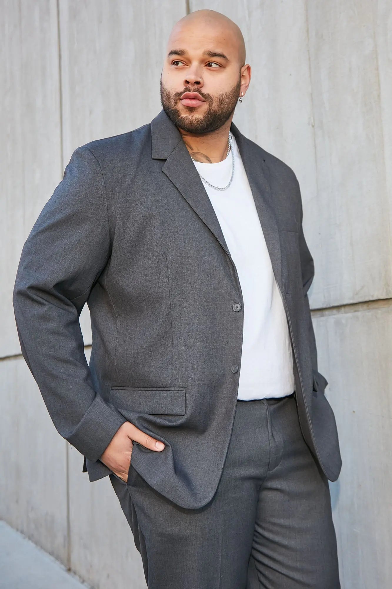 The Modern Stretch Suit Jacket - Charcoal Fashion Nova