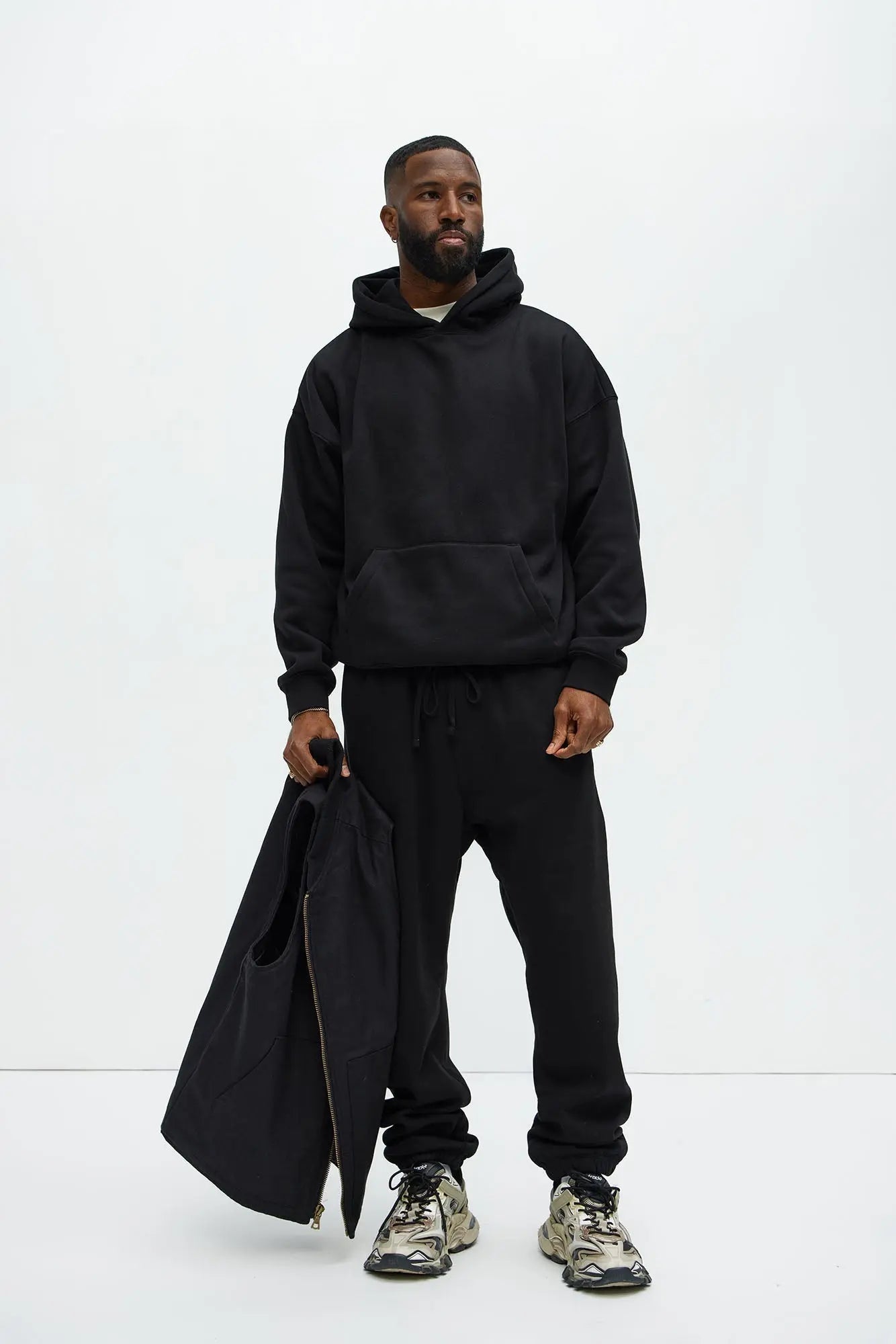 Tyson Oversized Heavyweight Hoodie - Black Fashion Nova