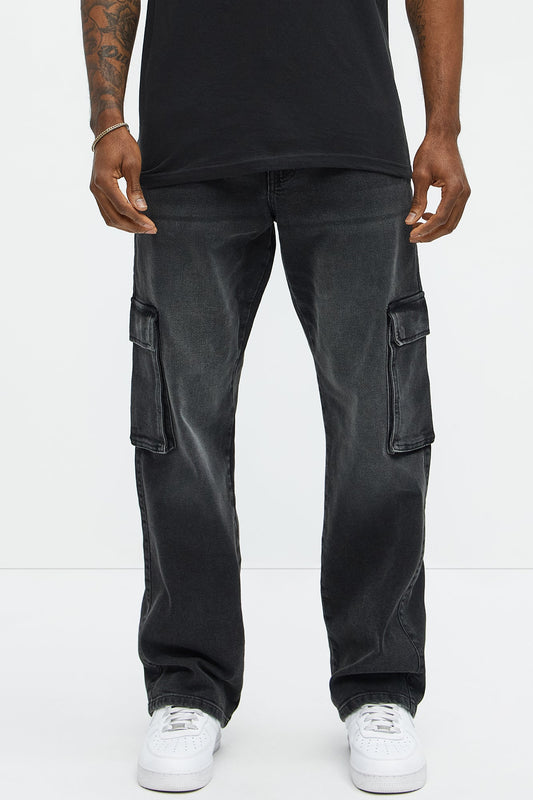 Classic Straight Cargo Jeans - Black Wash Fashion Nova