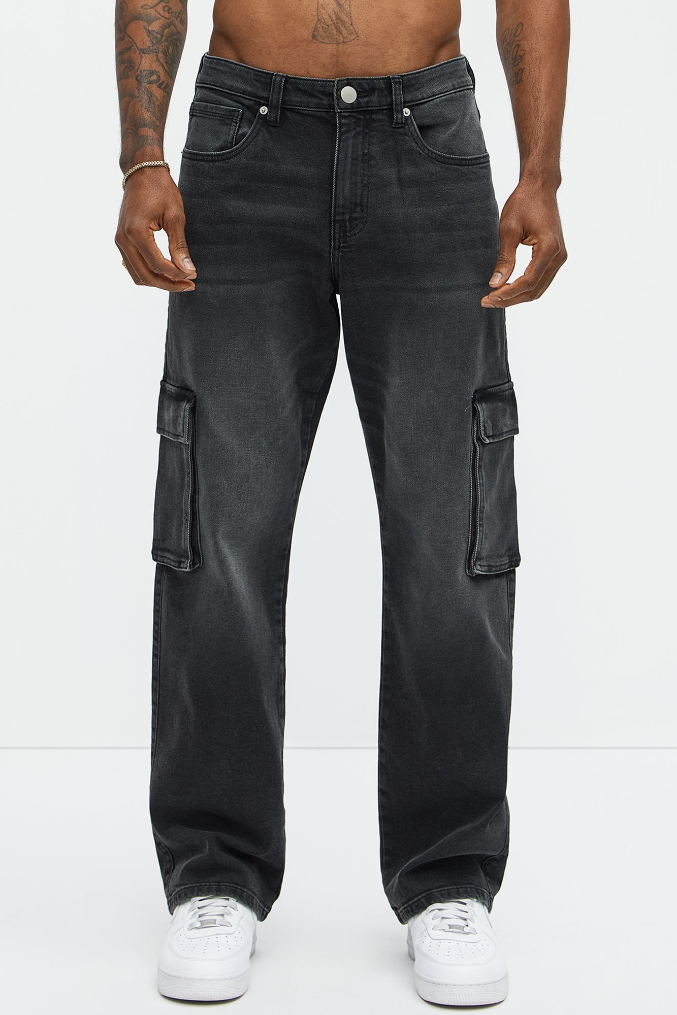 Classic Straight Cargo Jeans - Black Wash Fashion Nova