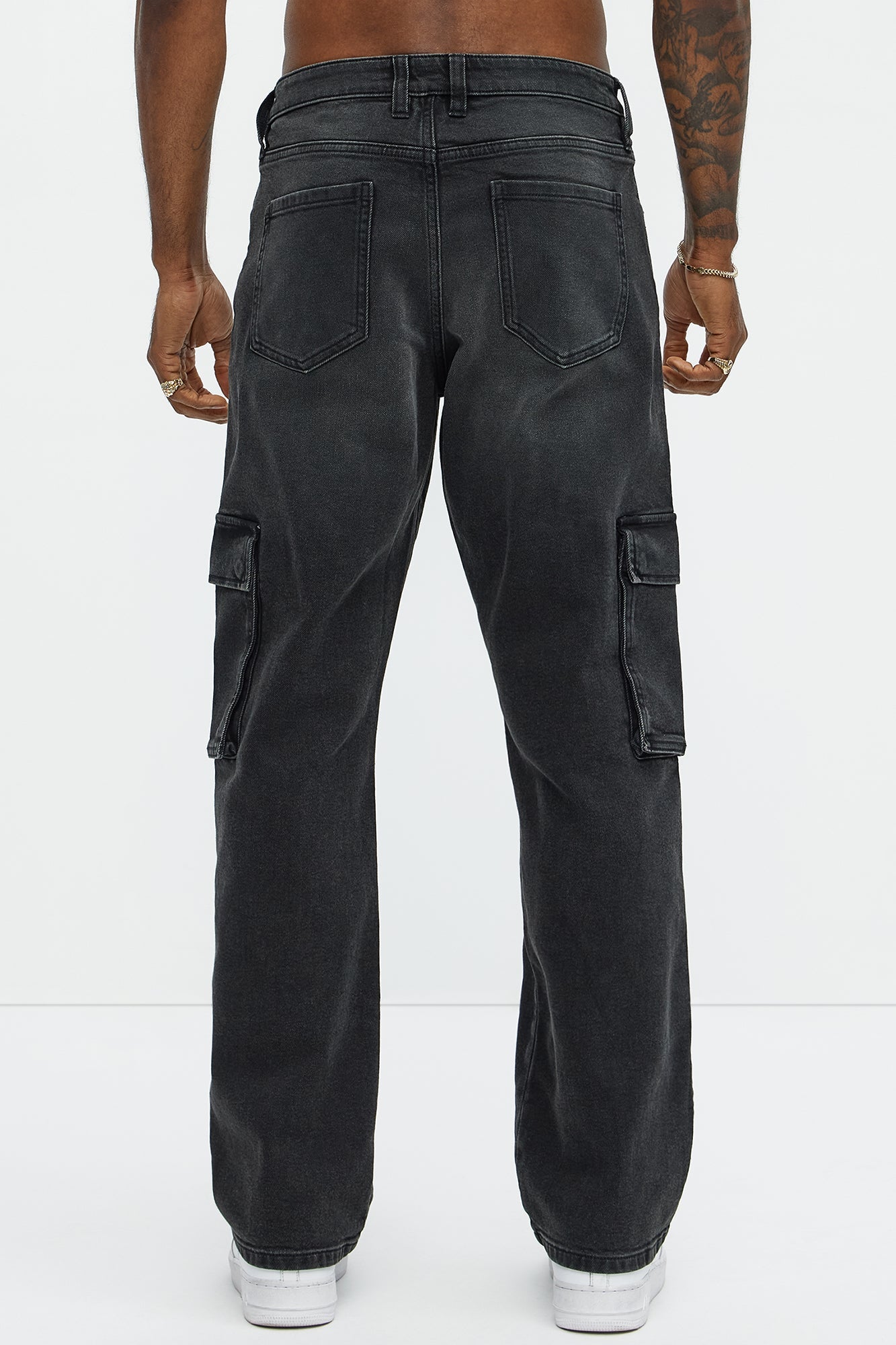 Classic Straight Cargo Jeans - Black Wash Fashion Nova