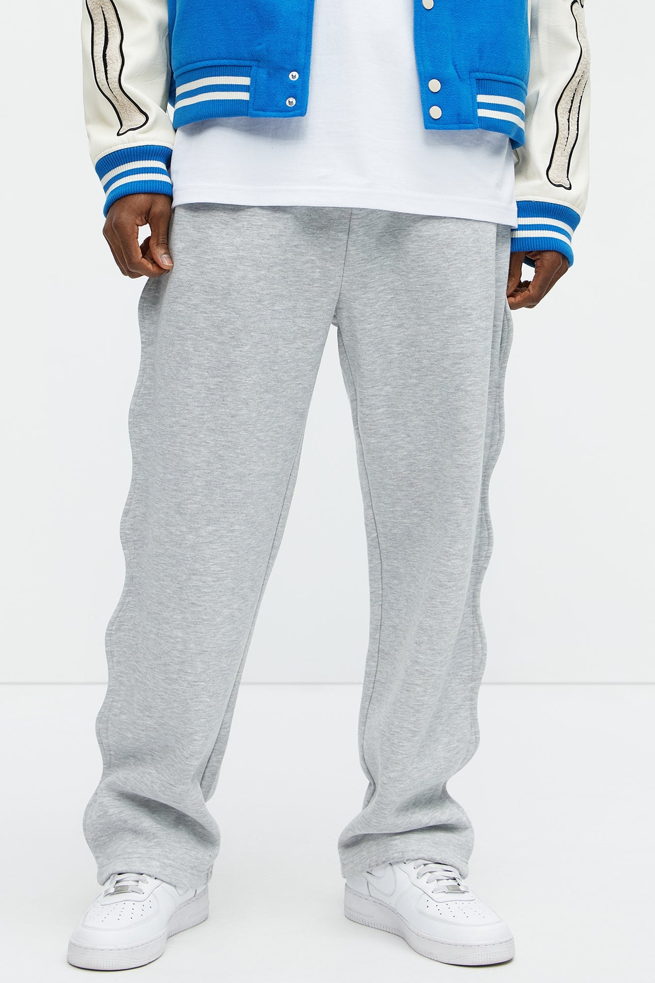 Tyson Wavy Straight Sweatpants - Heather Grey Fashion Nova