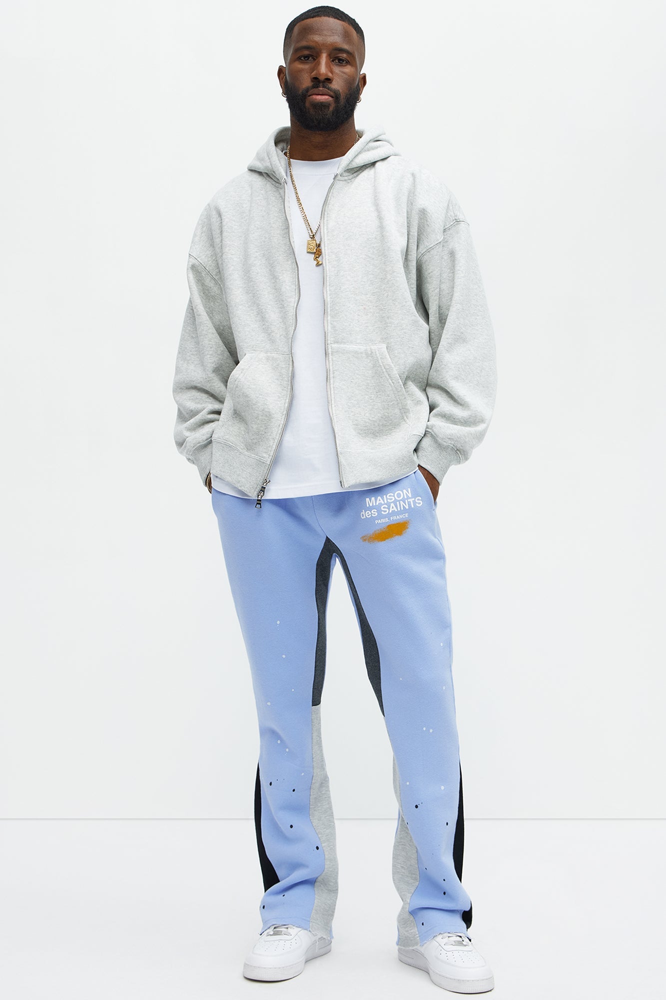 Tyson Maison Des Saints Skinny Flare Sweatpants - Violet Fashion Nova