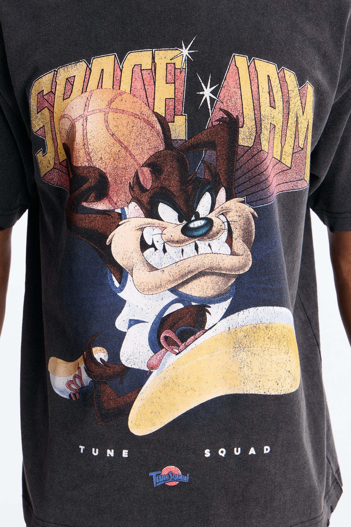 Space Jam Tune Squad Distressed Premium Short Sleeve Shirt - Black Fashion Nova