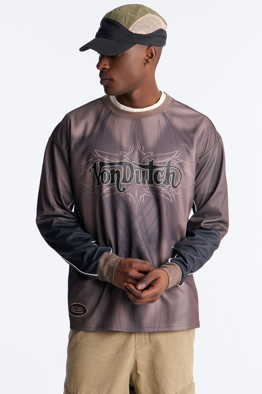 Von Dutch Ember Fade Jersey - Brown Fashion Nova