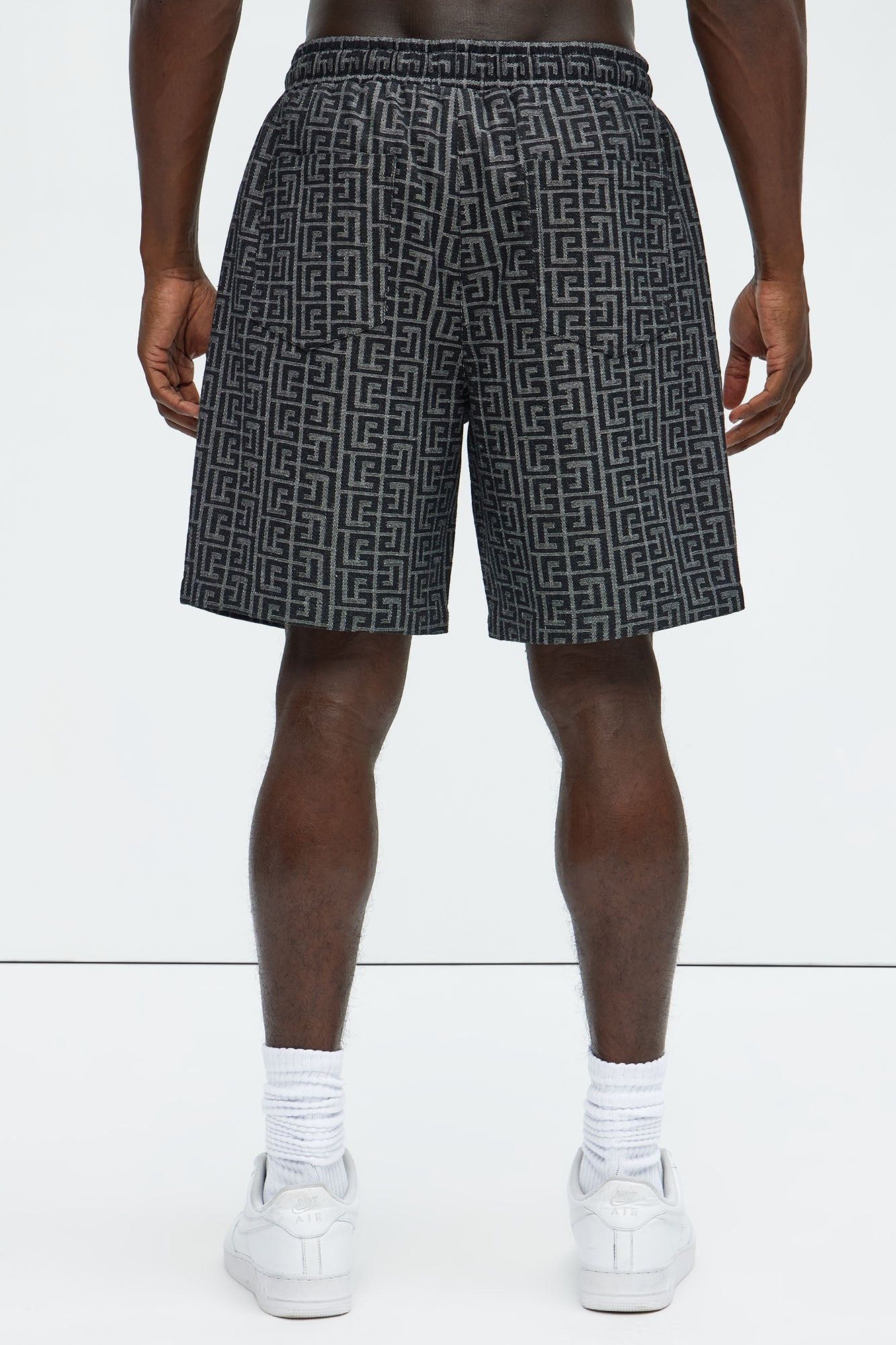 Fallon Jacquard Relaxed Shorts - Charcoal Fashion Nova
