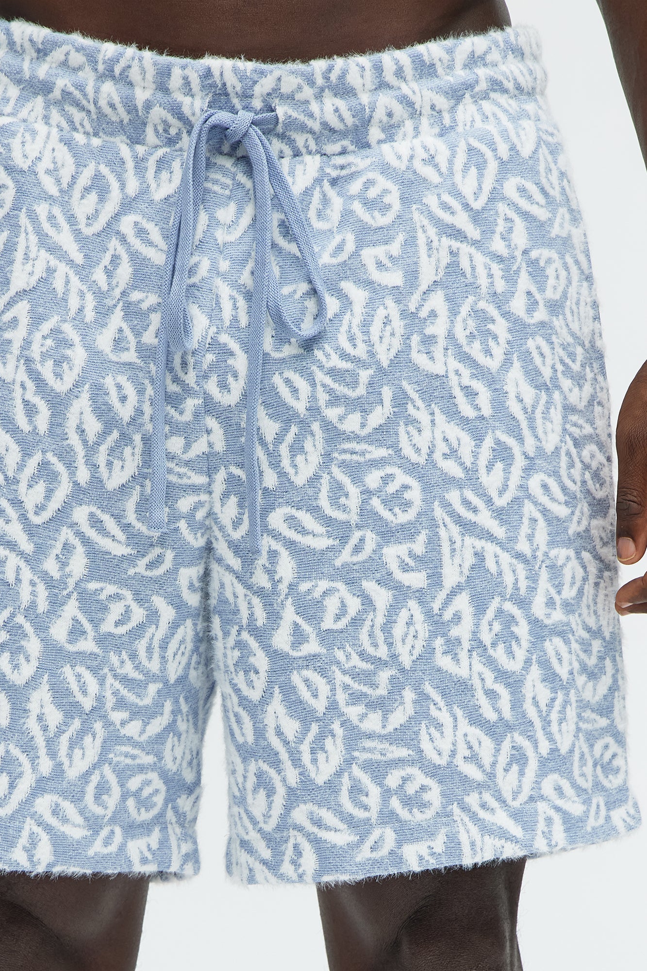 Jacquard Foliage Shorts - Blue/combo Fashion Nova