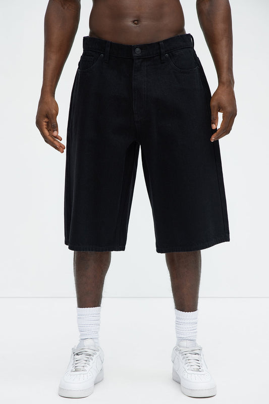 Colin Baggy Denim Short - Black Fashion Nova