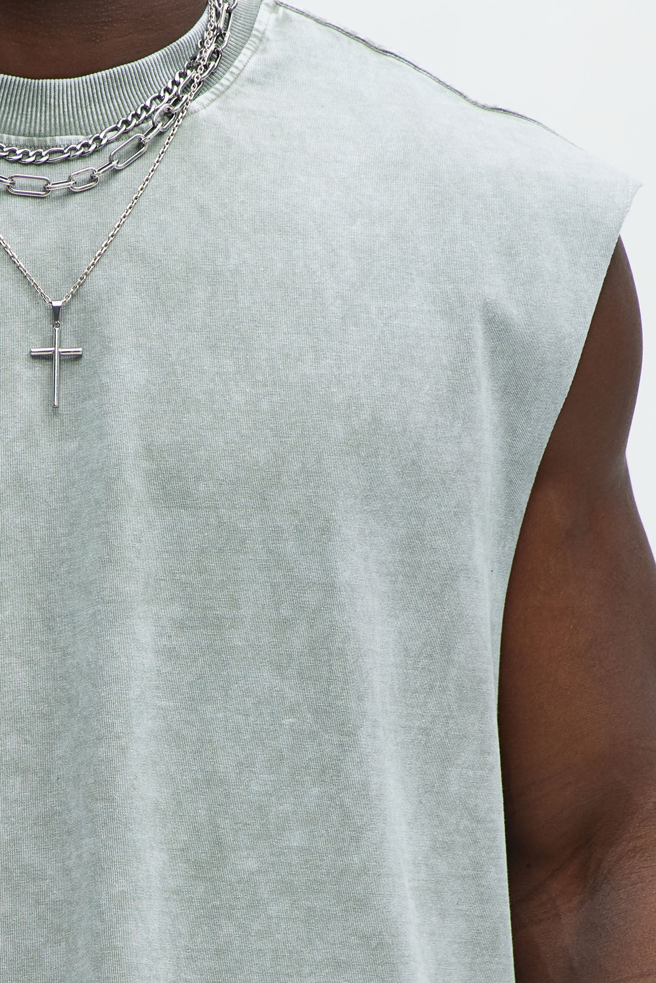 Relaxed Vintage Wash Heavyweight Muscle Tee - Sage Fashion Nova