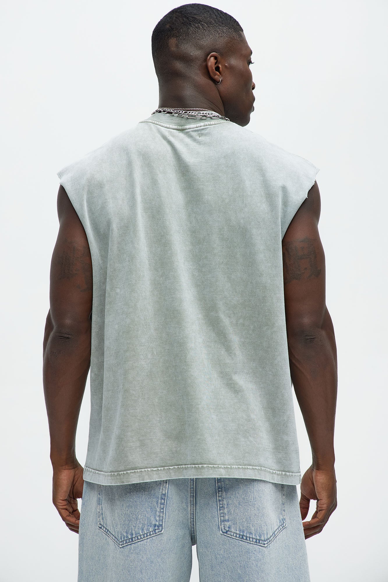 Relaxed Vintage Wash Heavyweight Muscle Tee - Sage Fashion Nova