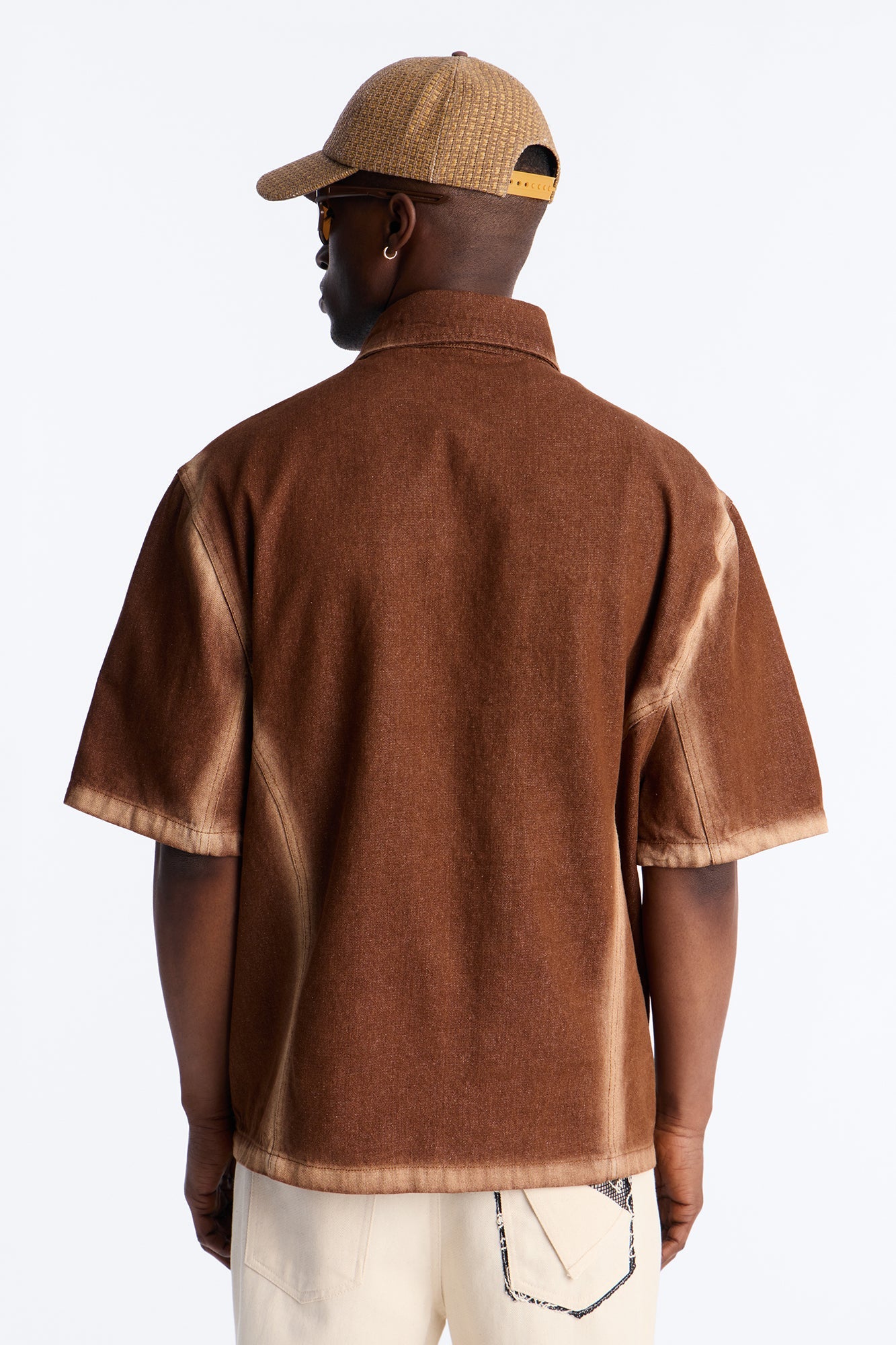 Iron Dust Denim Zip Up Shirt - Brown Fashion Nova