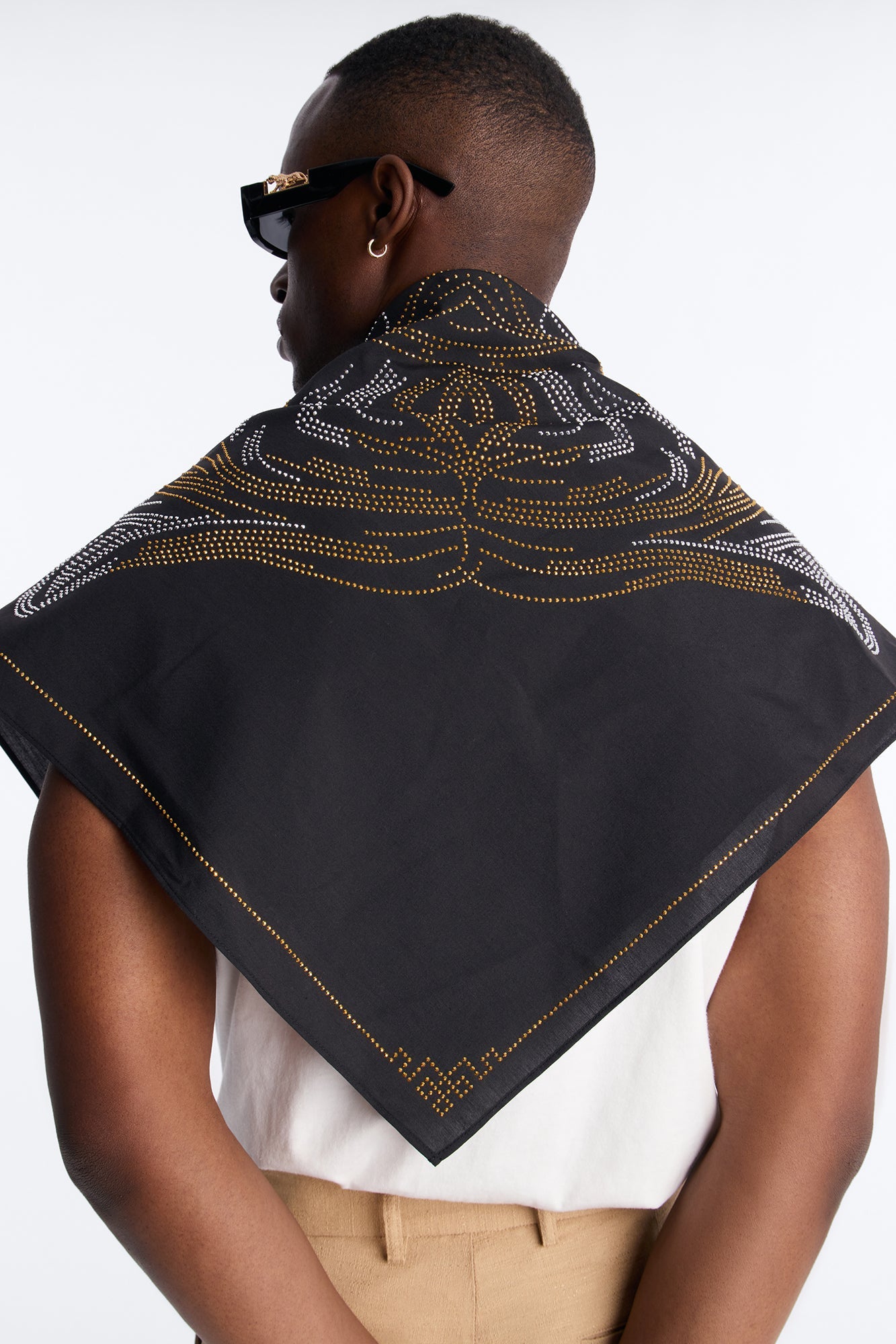 Rhinestone Tiger Graphic Large Bandana - Black Fashion Nova