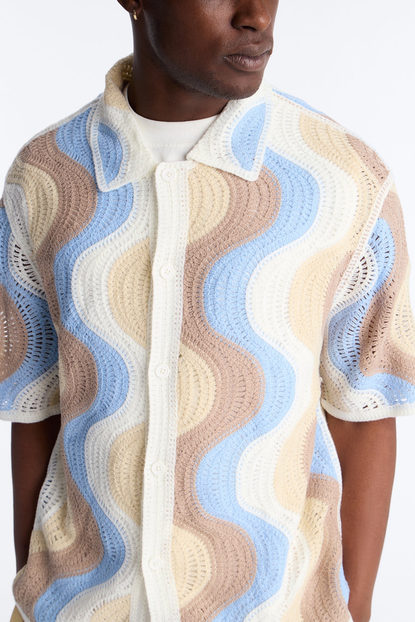Desert Daze Crochet Short Sleeve Button Up Shirt - Multi Color Fashion Nova