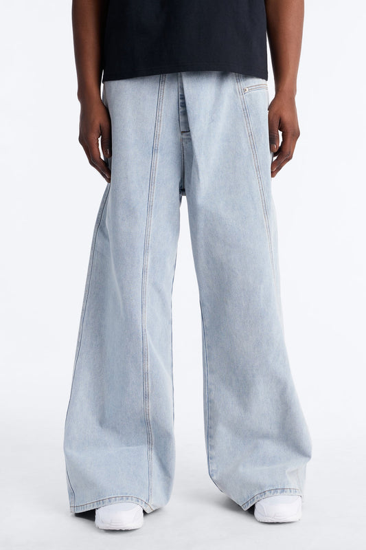 Baggy Crossover Come Again Jean - Light Wash Fashion Nova