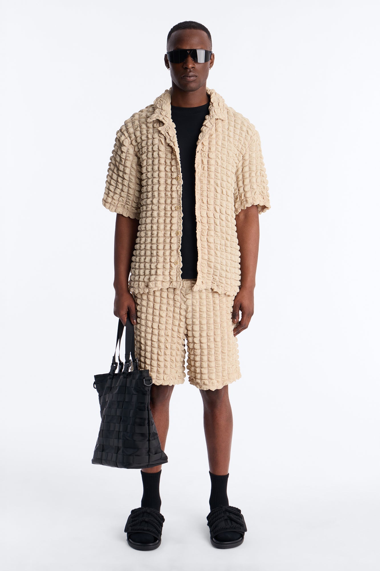 Relaxed Effervesce Textured Button Up Shirt - Tan Fashion Nova